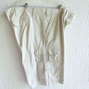 Mens J. Ferrar JF Big & Tall Cargo Shorts Size 50 Khaki Light Beige 8 Pocket Ne